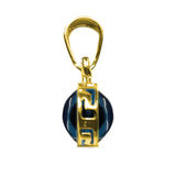 Sterling Silver 18 Karat Gold Overlay Plated Greek Meandros Evil Eye Pendant