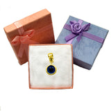 Sterling Silver 18 Karat Gold Overlay Plated Greek Meandros Evil Eye Pendant