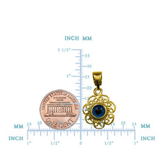 Sterling Sølv Filigran Dobbeltsidet Evil Eye Pendant Charm 18 Karat Guld Overlay fine designer smykker til mænd og kvinder