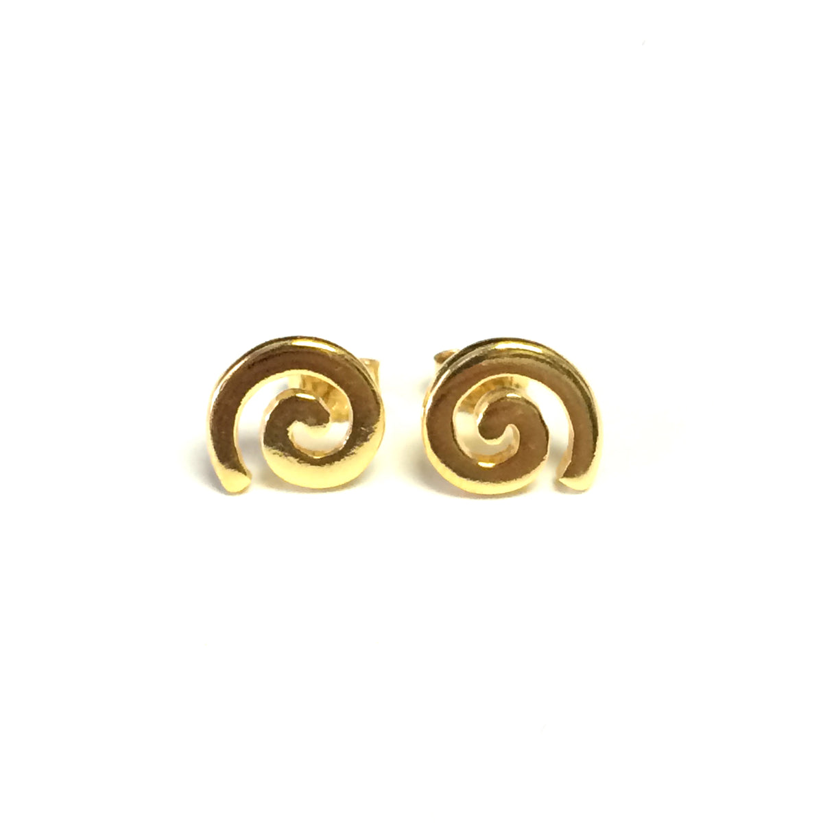 Pendientes de plata de ley con revestimiento de oro de 18 quilates en forma de espiral griega, joyería fina de diseño para hombres y mujeres
