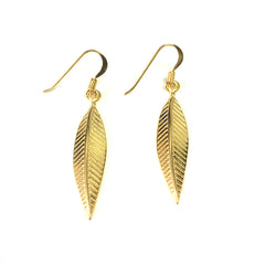 Sterling Sølv 18 Karat Guld Overlay græske Olive Leaf Dråbe øreringe fine designer smykker til mænd og kvinder