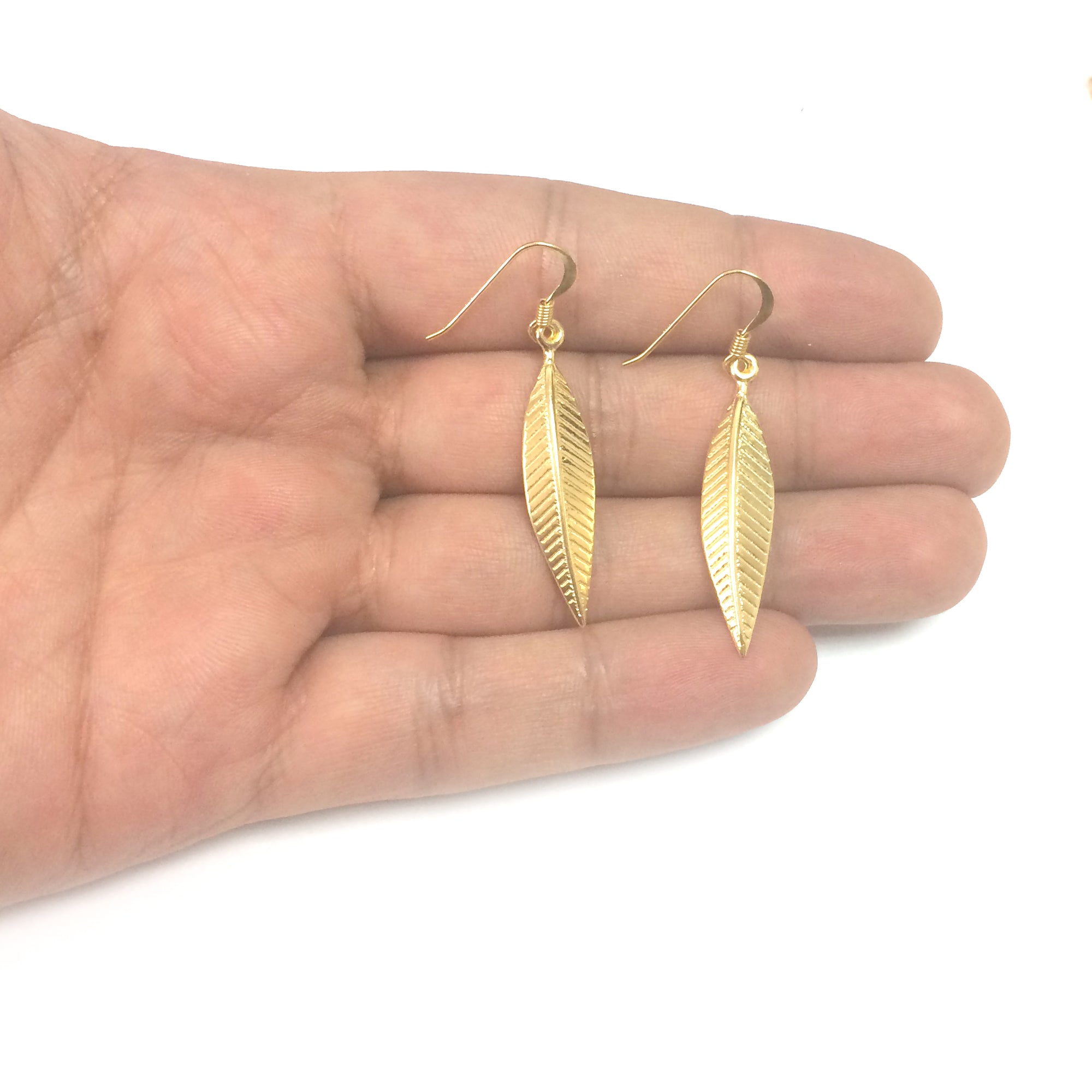 Sterling Sølv 18 Karat Guld Overlay græske Olive Leaf Dråbe øreringe fine designer smykker til mænd og kvinder