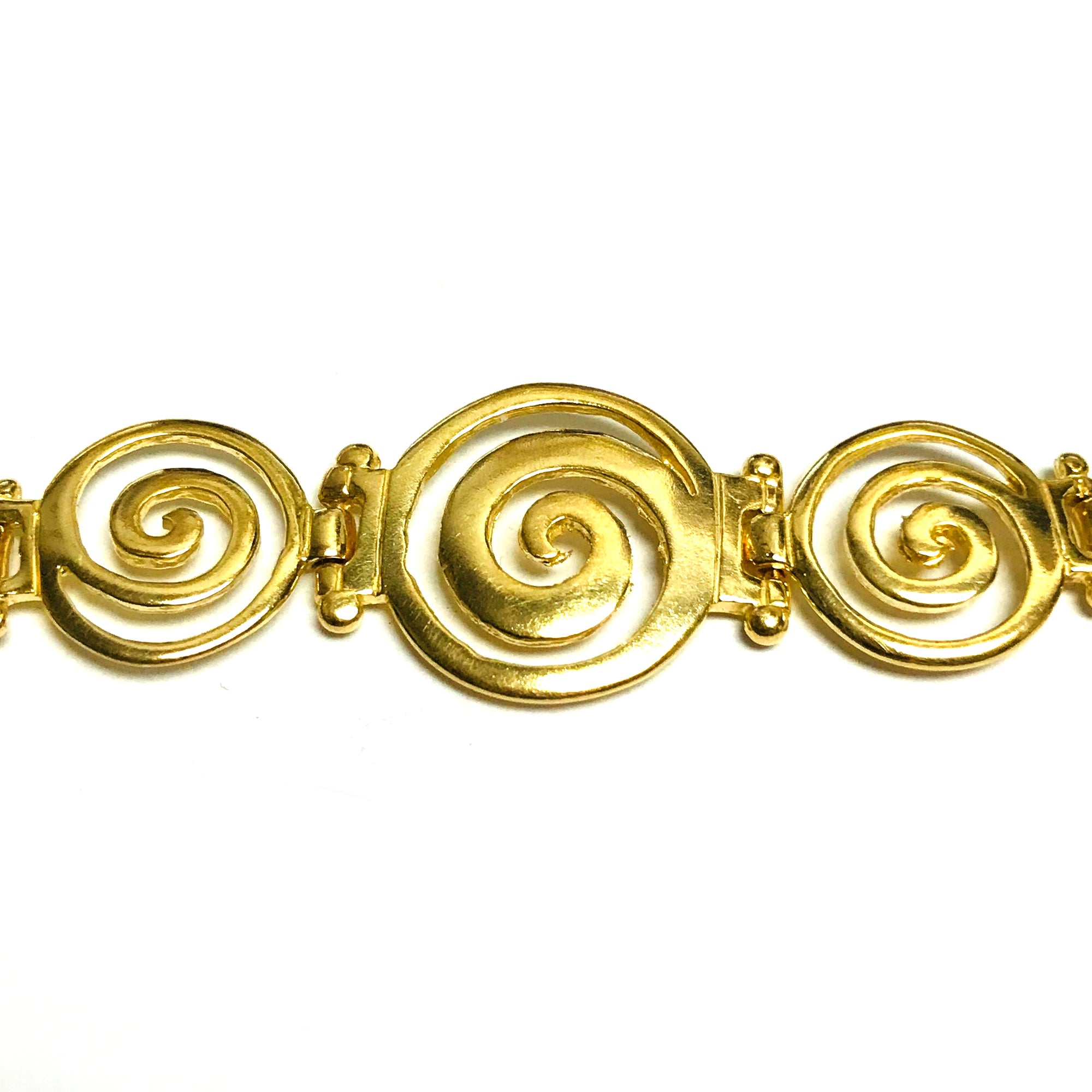 Sterlingsølv 18 karat guld overlay græsk spiralnøglearmbånd, 7,5" fine designersmykker til mænd og kvinder