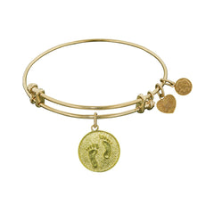 Stipple Finish Brass Barefoot In The Sand Angelica Bangle Bracelet, 7.25" fine designer jewelry for men and women