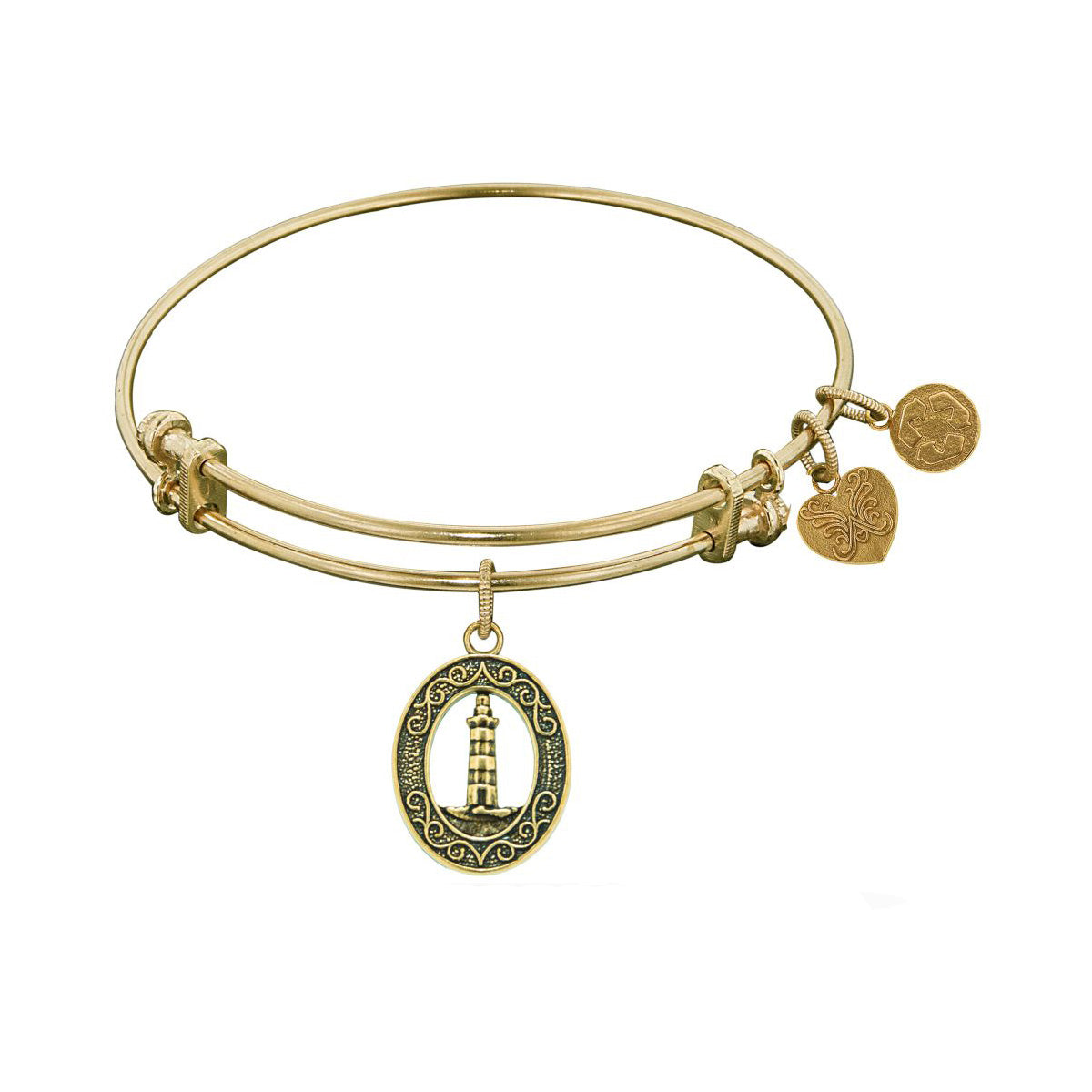 Bracelet jonc Angelica phare en laiton finition pointillée, bijoux de créateur fins de 7,25 pouces pour hommes et femmes