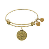 Stipple Finish Brass Girl Angelica Bangle Bracelet, 7.25"