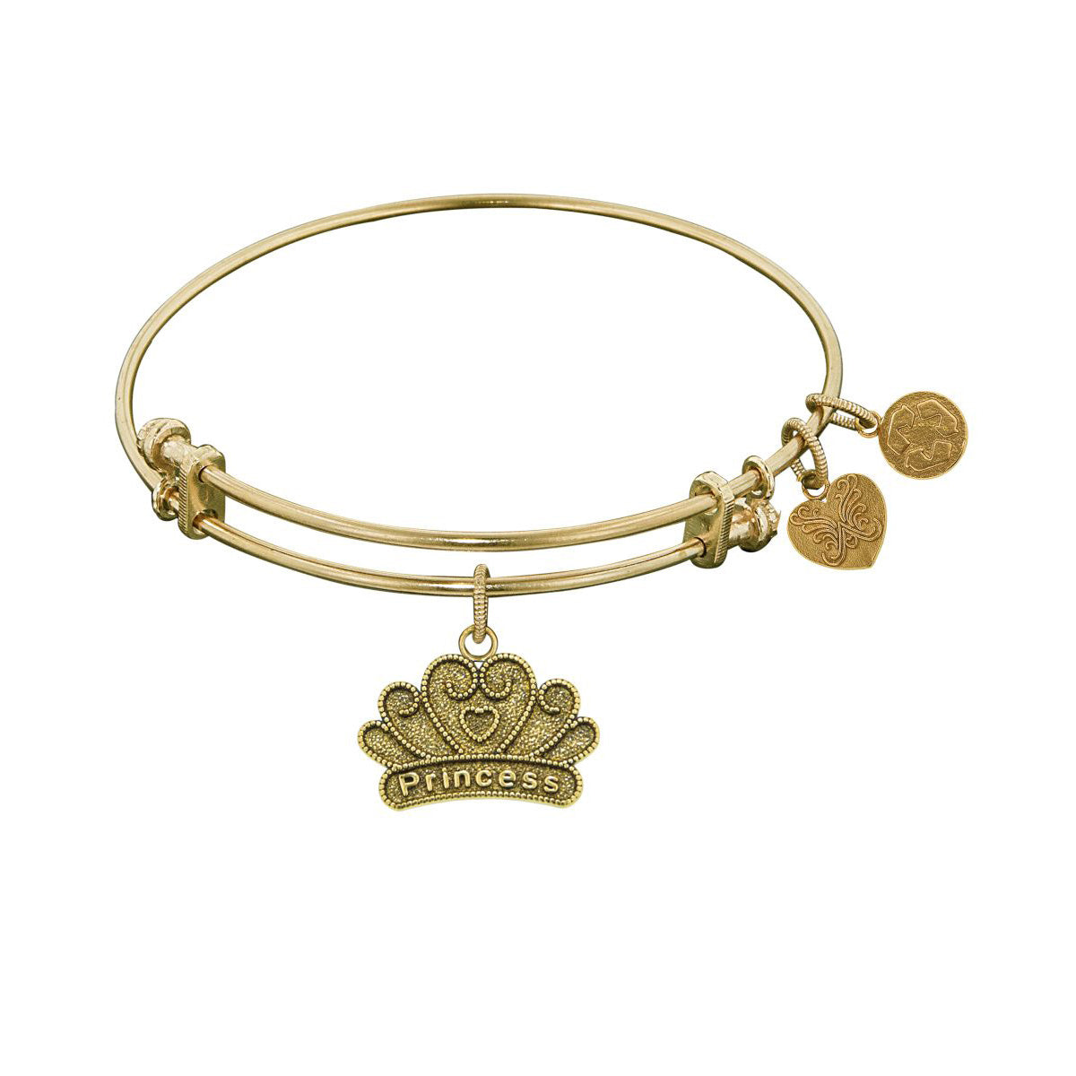 Stipple Finish Brass Princess Angelica Bangle Bracelet, 7.25" fine designer jewelry for men and women