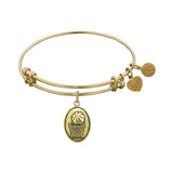 Smooth Finish Brass Basketball Angelica Bangle Bracelet, 7.25"