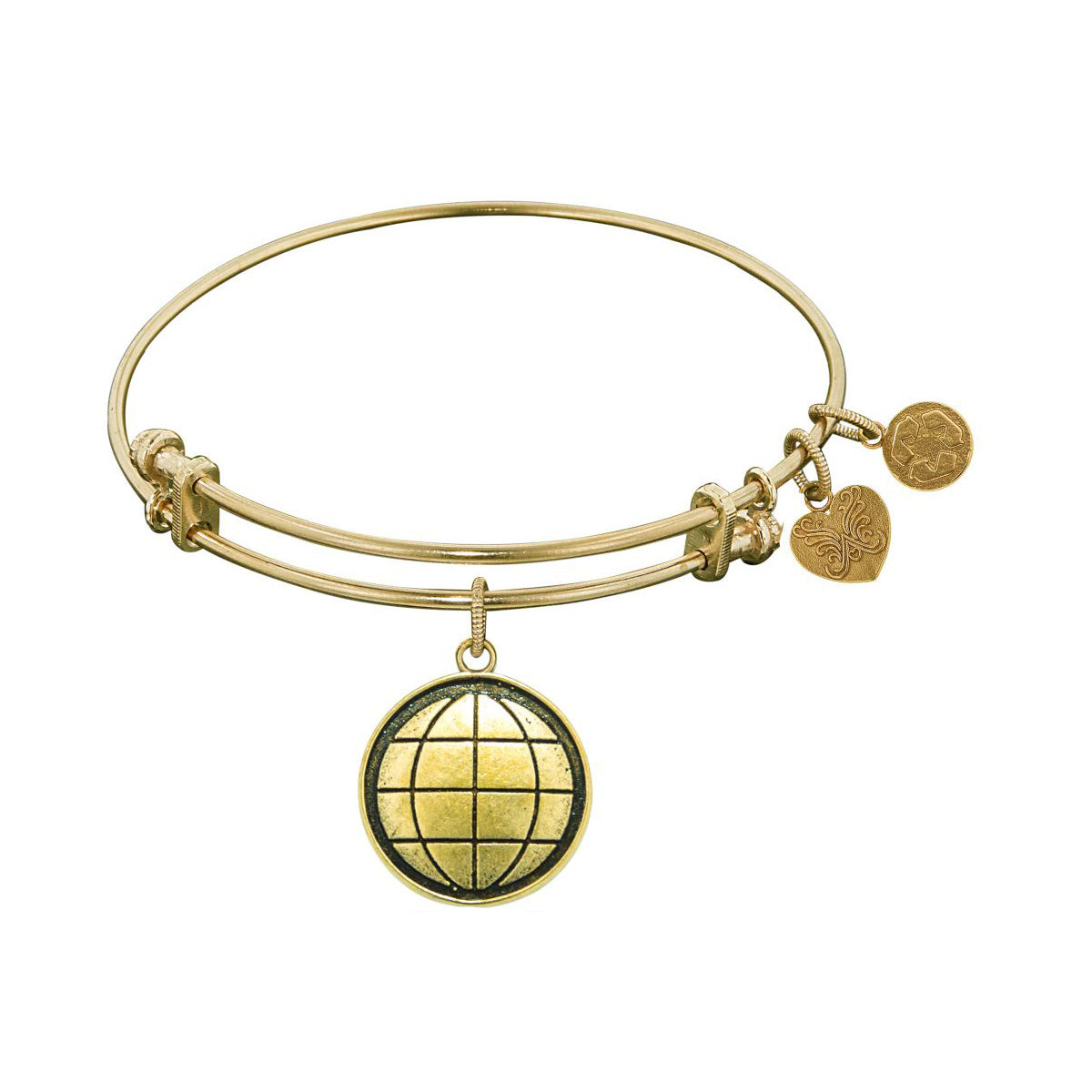 Glattes Messing-Armband „Erde Angelica“, 7,25 Zoll, feiner Designerschmuck für Männer und Frauen