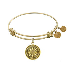 Smooth Finish Brass Compass Angelica Bracelet, 7.25" fine designer jewelry for men and women