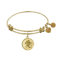 Stipple Finish Brass Chinese Love Angelica Bangle Bracelet, 7.25" fine designer jewelry for men and women
