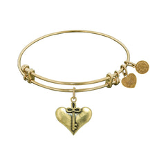 Smooth Finish Brass Cherish Angelica Bangle Bracelet, 7.25" fine designer jewelry for men and women