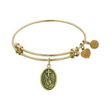 Stipple Finish Brass Faith Angelica Bangle Bracelet, 7.25"