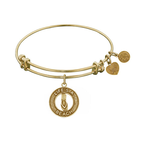 Stipple Finish Brass Life's a Beach Angelica Bangle Bracelet, 7.25"