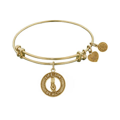 Stipple Finish Brass Life's a Beach Angelica Bangle Bracelet, 7.25"