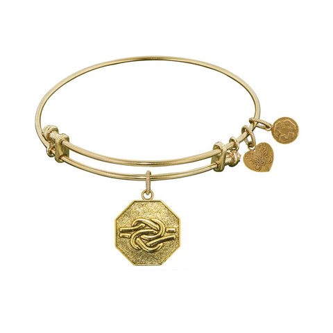 Stipple Finish Brass Sailor's Knot Angelica Bangle Bracelet, 7.25"
