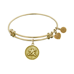 Stipple Finish Brass Friend Angelica Bangle Armband, 7,25" fina designersmycken för män och kvinnor