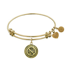 Smooth Finish Brass No Smoking Angelica Bangle Armband, 7,25" fina designersmycken för män och kvinnor