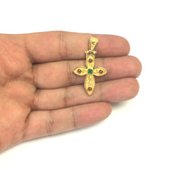 Sterling Sølv 18 Karat Guld Overlay Byzantinsk Stil Cross Pendant fine designer smykker til mænd og kvinder