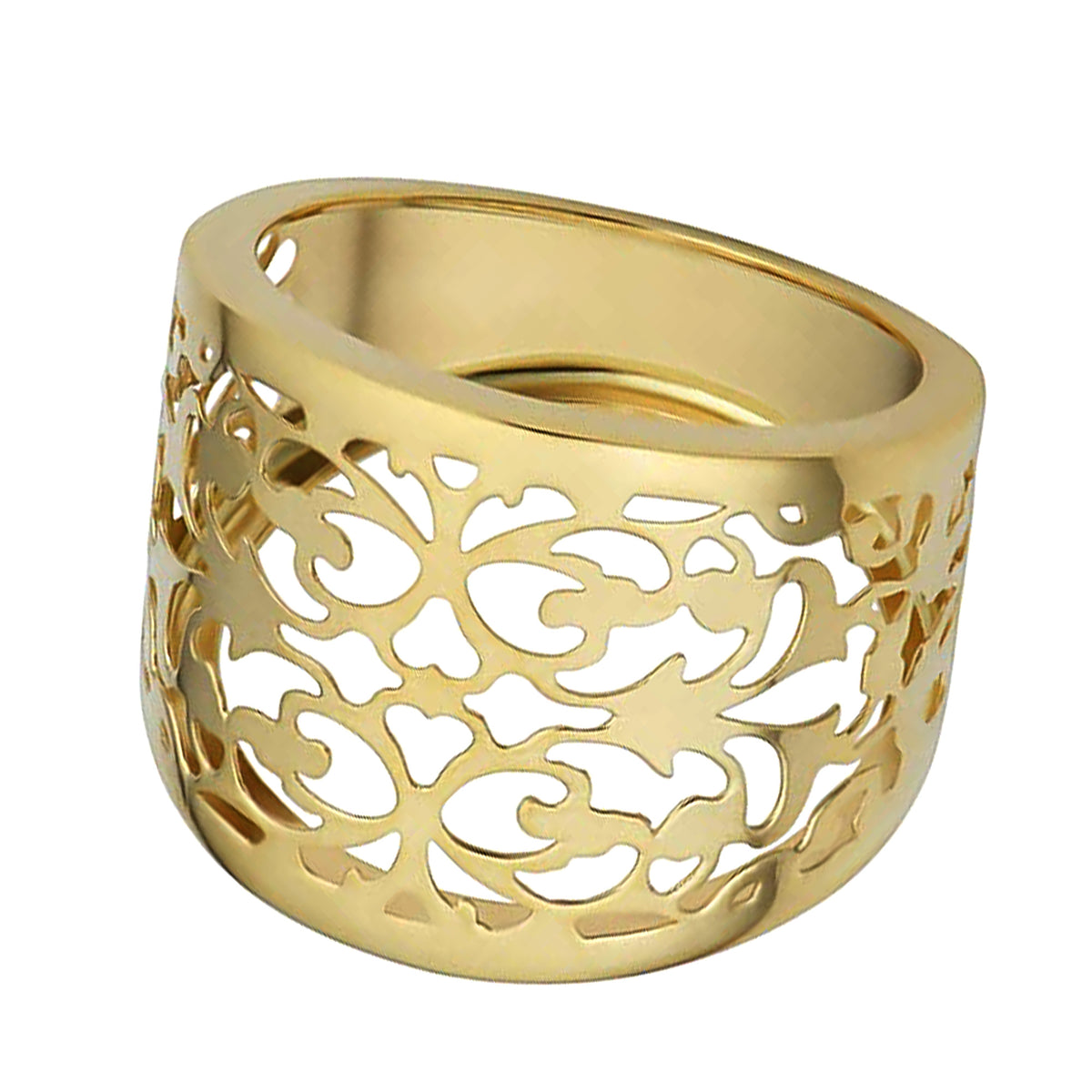 14 k gult guld filigran cigarrband Ring fina designersmycken för män och kvinnor