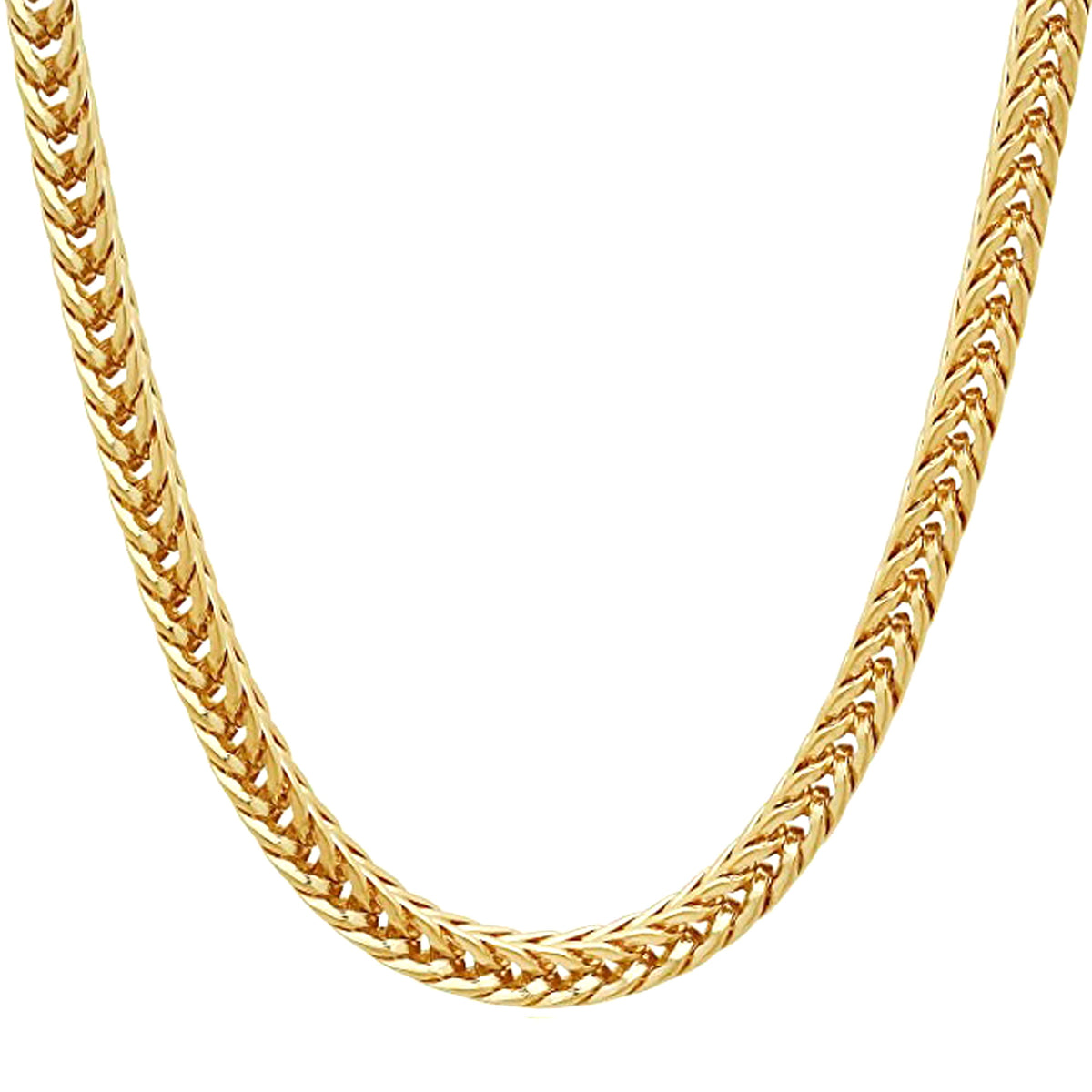 Collier chaîne Franco ronde remplie d'or jaune 14 carats, bijoux de créateur fins de 6,0 mm de large pour hommes et femmes