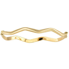 10 k Yellow Gold Wave armband för kvinnor, 7,5" fina designersmycken för män och kvinnor