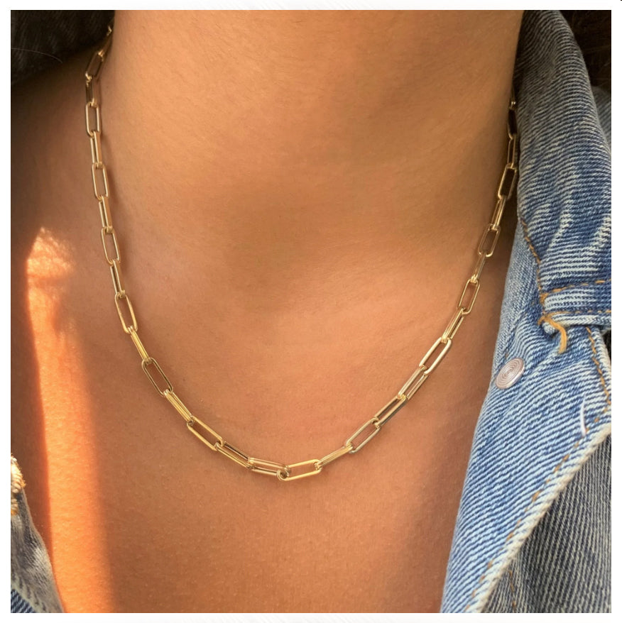 Gold Paperclip Necklace with Large Links – Venn + Maker