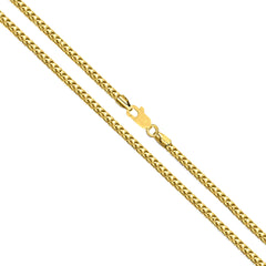 14k gult solidt guld Franco Chain Halsband, 1,2 mm fina designersmycken för män och kvinnor