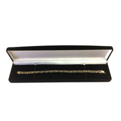 14k Yellow Gold Greek Key Link Bracelet, 7.25" fine designer jewelry for men and women