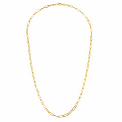 14k Yellow Gold Paperclip Chain Necklace, 3mm