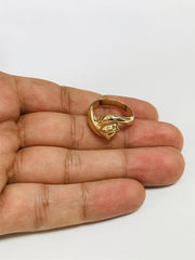 14k Yellow Gold Panther Signet Womens Ring, 7