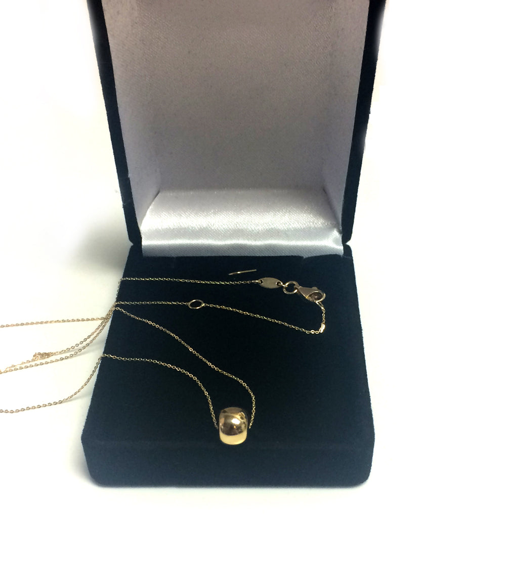 14k Yellow Gold Shiny 8mm Round Bead Charm Necklace, 18" fine designer jewelry for men and women