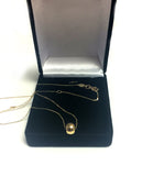 14k Yellow Gold Shiny 8mm Round Bead Charm Necklace, 18"
