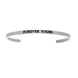 Intuitions Stainless Steel FOREVER YOURS Diamond Accent Cuff Bangle Bracelet