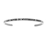 Intuitions Stainless Steel GOD MOVES IN MYSTERIOUS WAYS Diamond Accent Cuff Bangle Bracelet