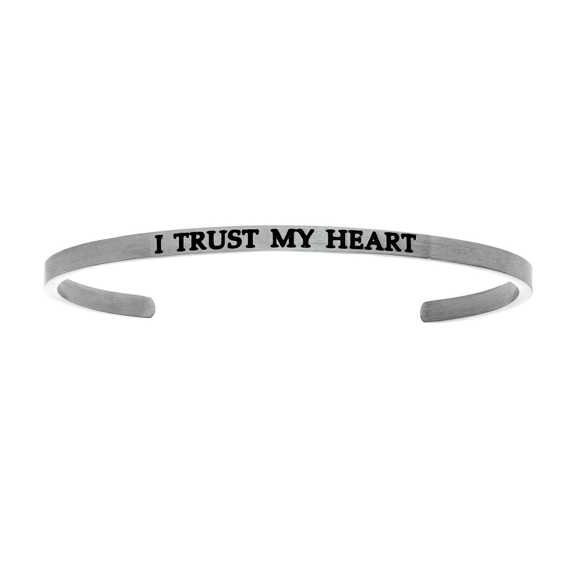 Intuitioner rustfrit stål I TRUST MY HEART Diamond Accent Cuff Bangle Armbånd fine designer smykker til mænd og kvinder