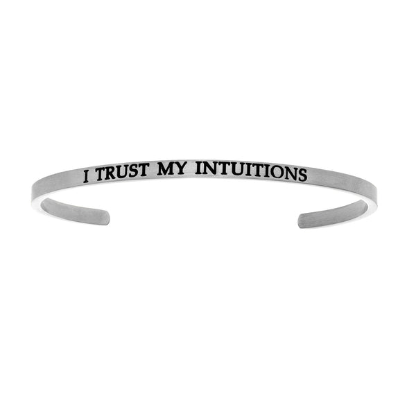 Intuitions Stainless Steel I TRUST MY S Diamond Accent Cuff Bangle Bracelet