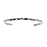Intuitions Stainless Steel MIND, BODY AND SOUL Diamond Accent Cuff Bangle Bracelet