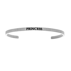 Intuitions Stainless Steel PRINCESS Diamond Accent Cuff Bangle Bracelet