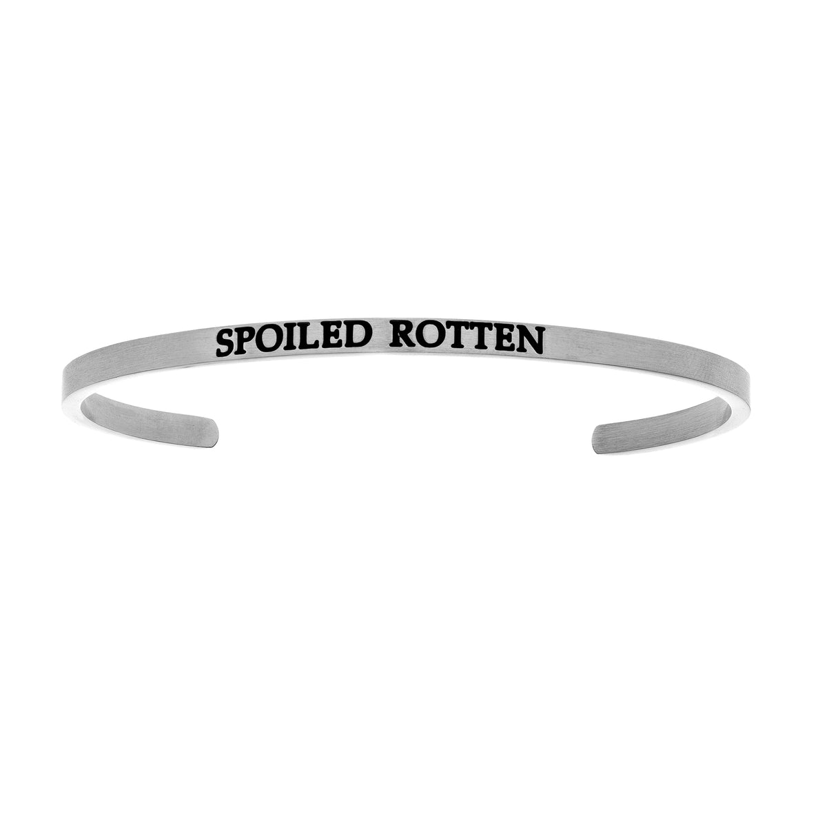 Intuitions Stainless Steel SPOILED ROTTEN Diamond Accent Cuff Bangle Bracelet fine designer jewelry for men and women
