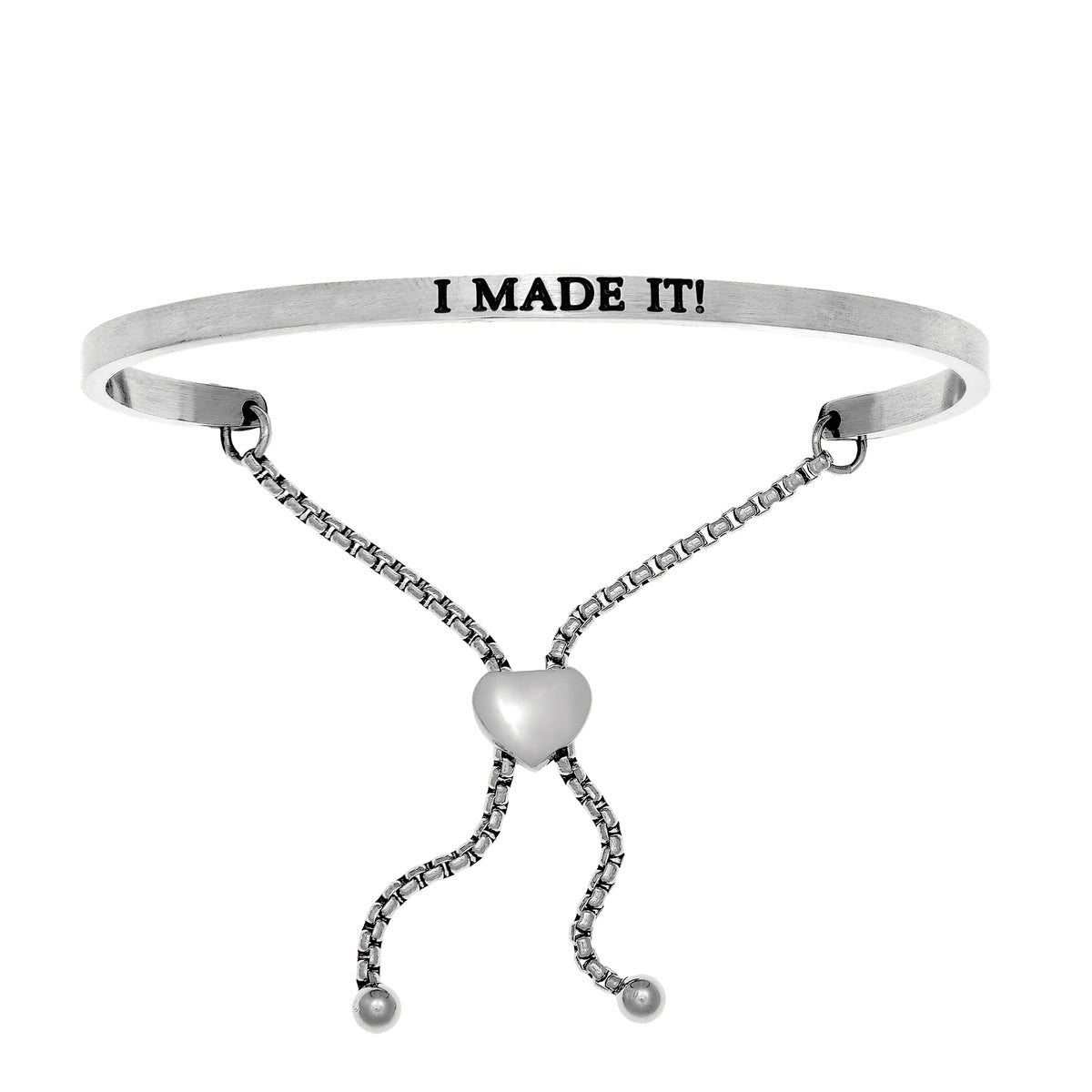 Intuitions Stainless Steel I MADE IT! Diamond Accent Adjustable Bracelet fine designer jewelry for men and women