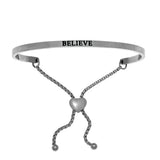 Intuitions Stainless Steel Believe Bangle Bracelet