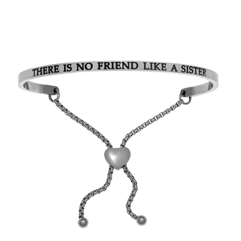 With White Finish There Is No Friend Like Sister Bangle Bracelet