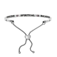 Intuitions Brazalete de acero inoxidable genuino, espiritual y equilibrado con piedra natal morada de febrero, joyería fina de diseño para hombres y mujeres