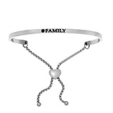 Intuitions Stainless Steel Satin Square Family Bangle Bracelet