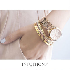 Intuitions Stainless Steel BELIEVE Diamond Accent Cuff Bangle Bracelet