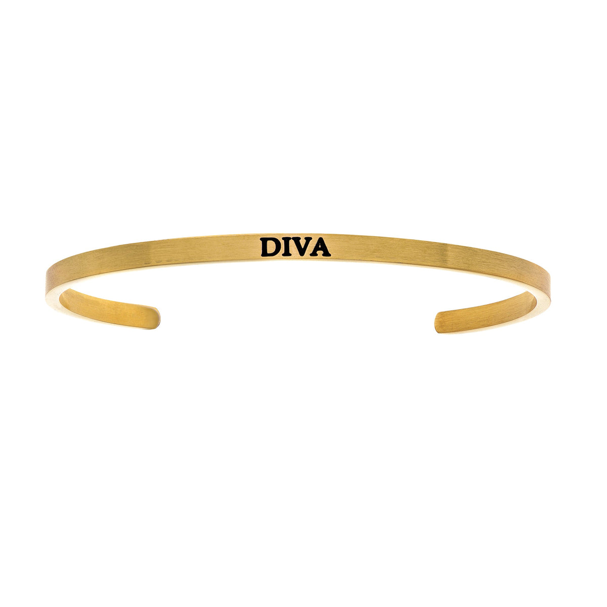 Intuitions Stainless Steel DIVA Diamond Accent Cuff Bangle Bracelet