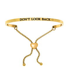 Intuitions Stainless Steel DON’?????????T LOOK BACK Diamond Accent Adjustable Bracelet