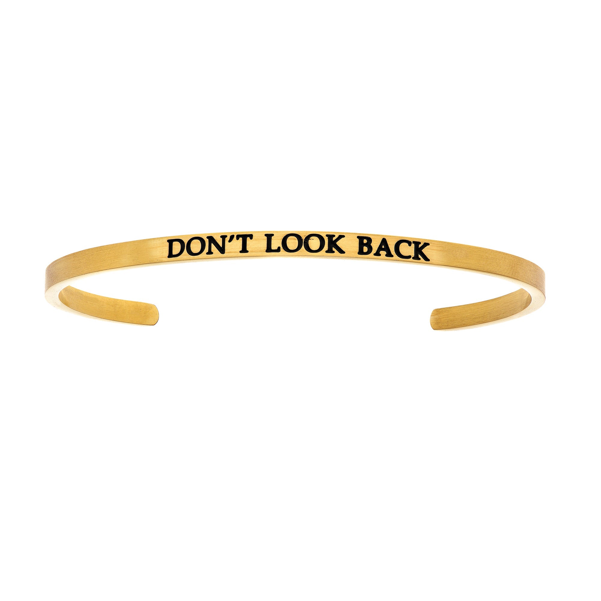 Intuitions Stainless Steel DON’?????????T LOOK BACK Diamond Accent Cuff Bangle Bracelet