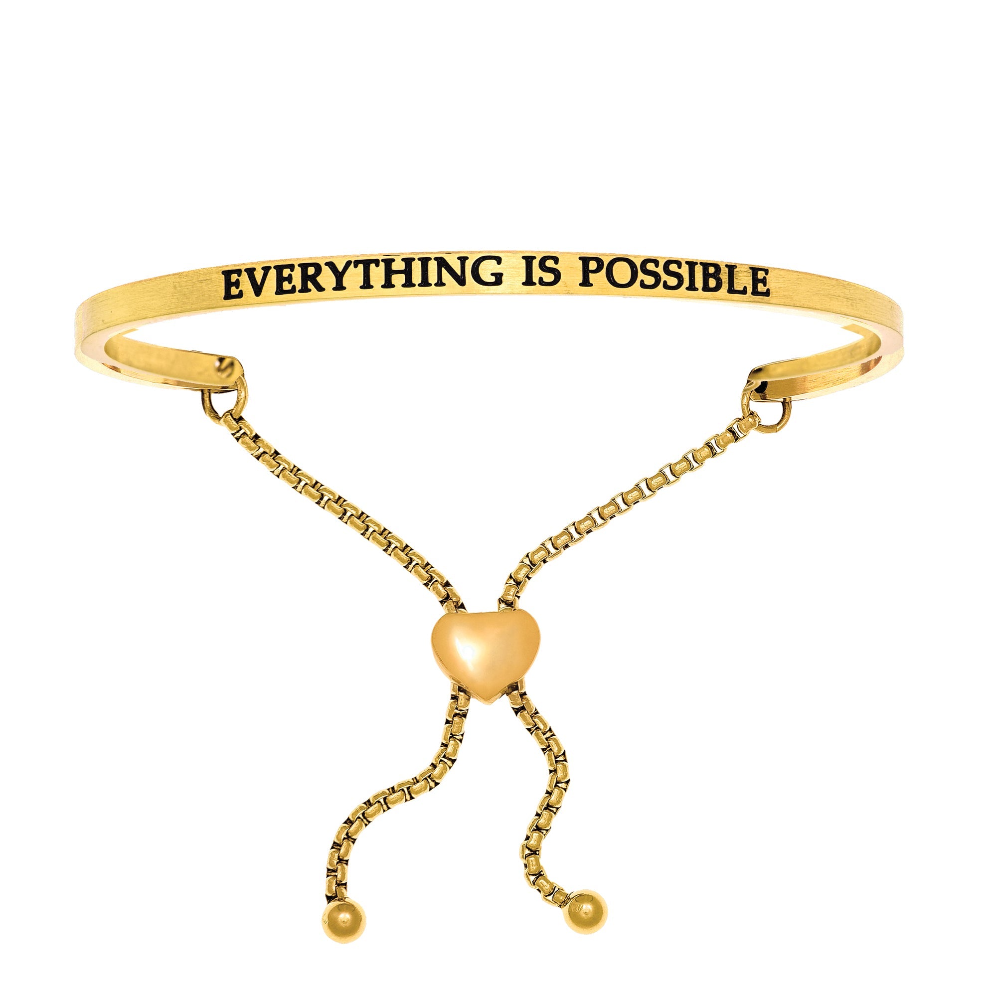 Intuitions Stainless Steel EVERYTHING IS POSSIBLE Diamond Accent Adjustable Bracelet